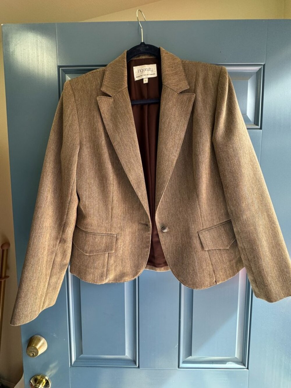 Classy brown patterned business jacket by Ingenuity